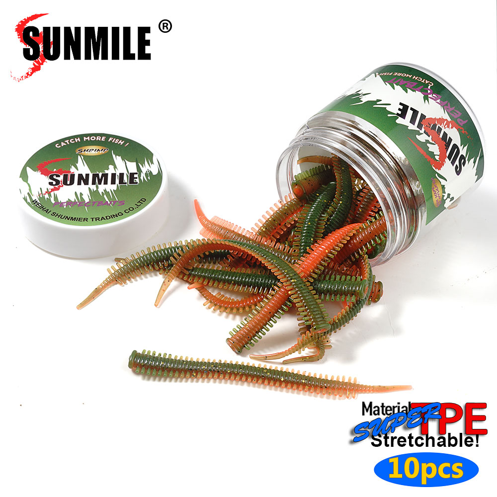 Fishing Lure Soft Plastic - سنمايل 10 قطع طُعم دودة الرمل