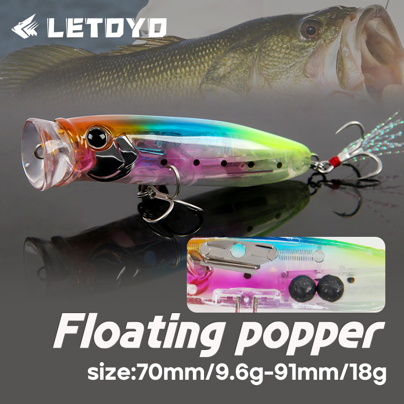 Fishing Lure Popper - LETOYO 9.6 جرام/18 جرام العائمة بوبر