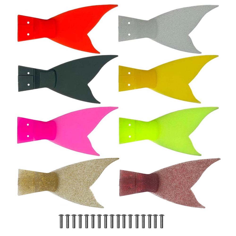 Fishing Lure Popper - 6 قطع ذيل احتياطي مفصلي للطعم