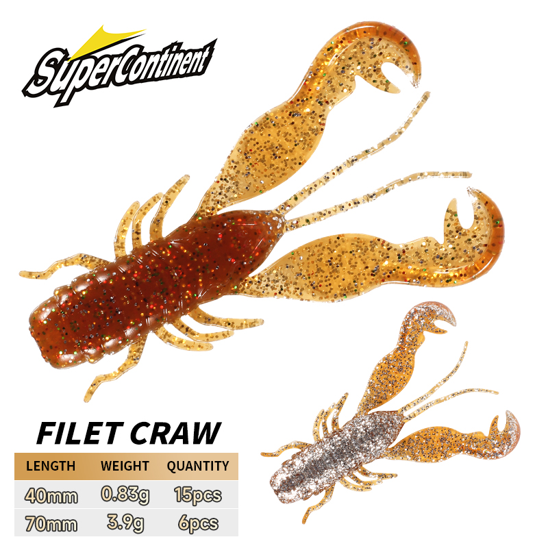 Fishing Lure Soft Plastic - 2023 Supercontinent Filet Craw Bait جثم