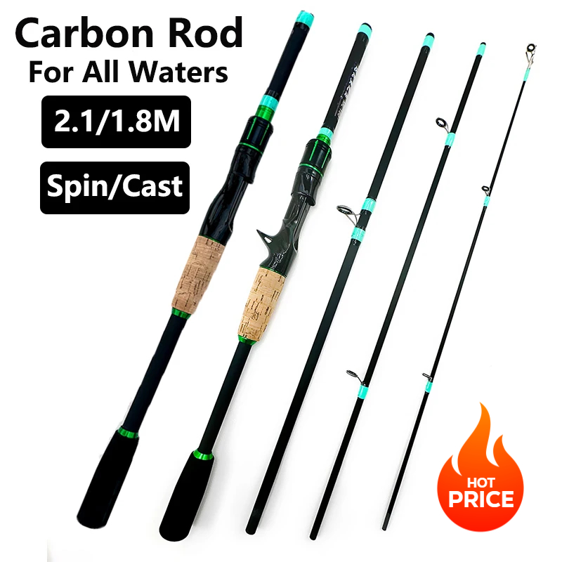 Fishing Lure Jig - قصبة صيد دوارة صلبة بطول 1.8/2.1