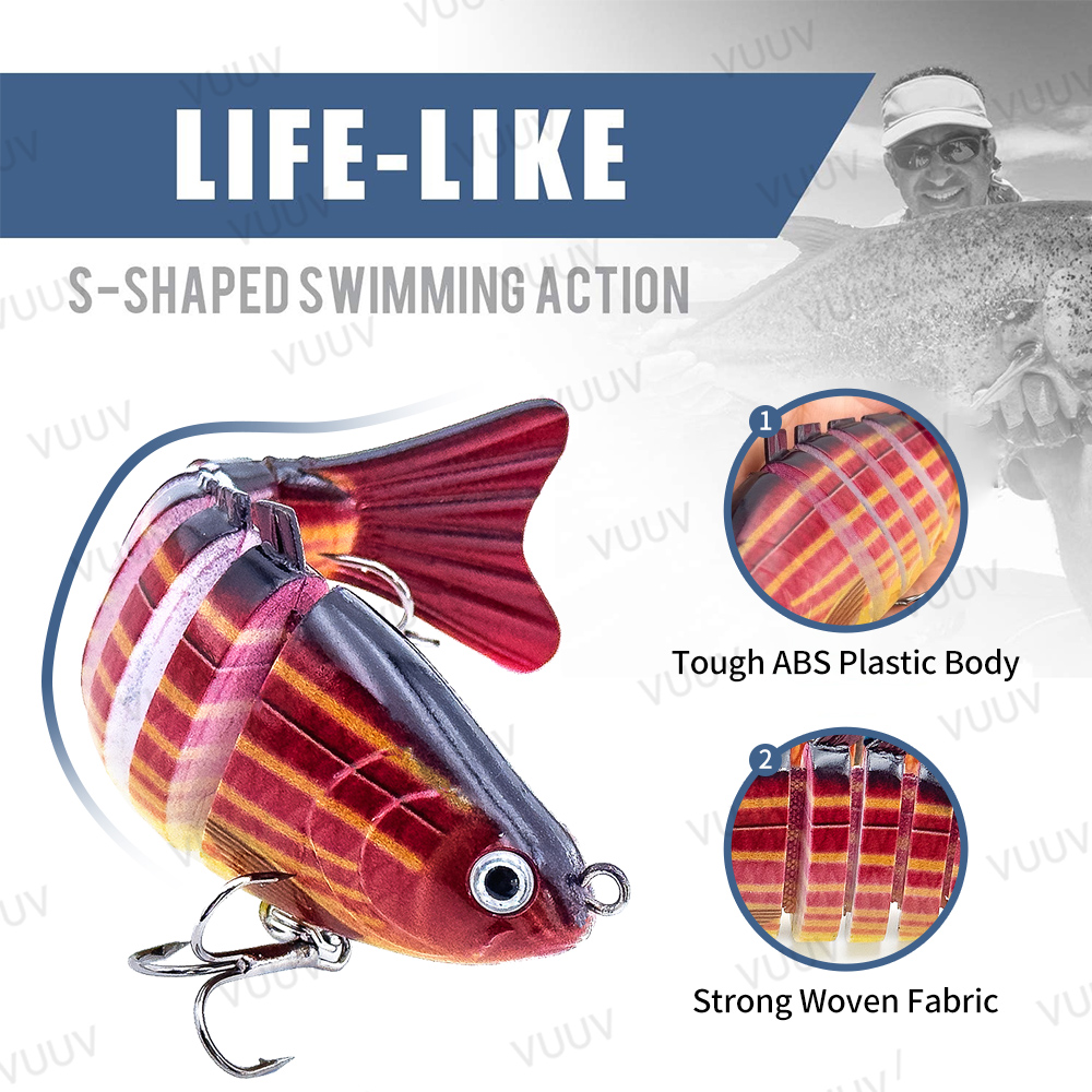 10 قطع طعم صيد متعدد المفاصل،  - مراجعة Fishing Lure Swimbait وسعره