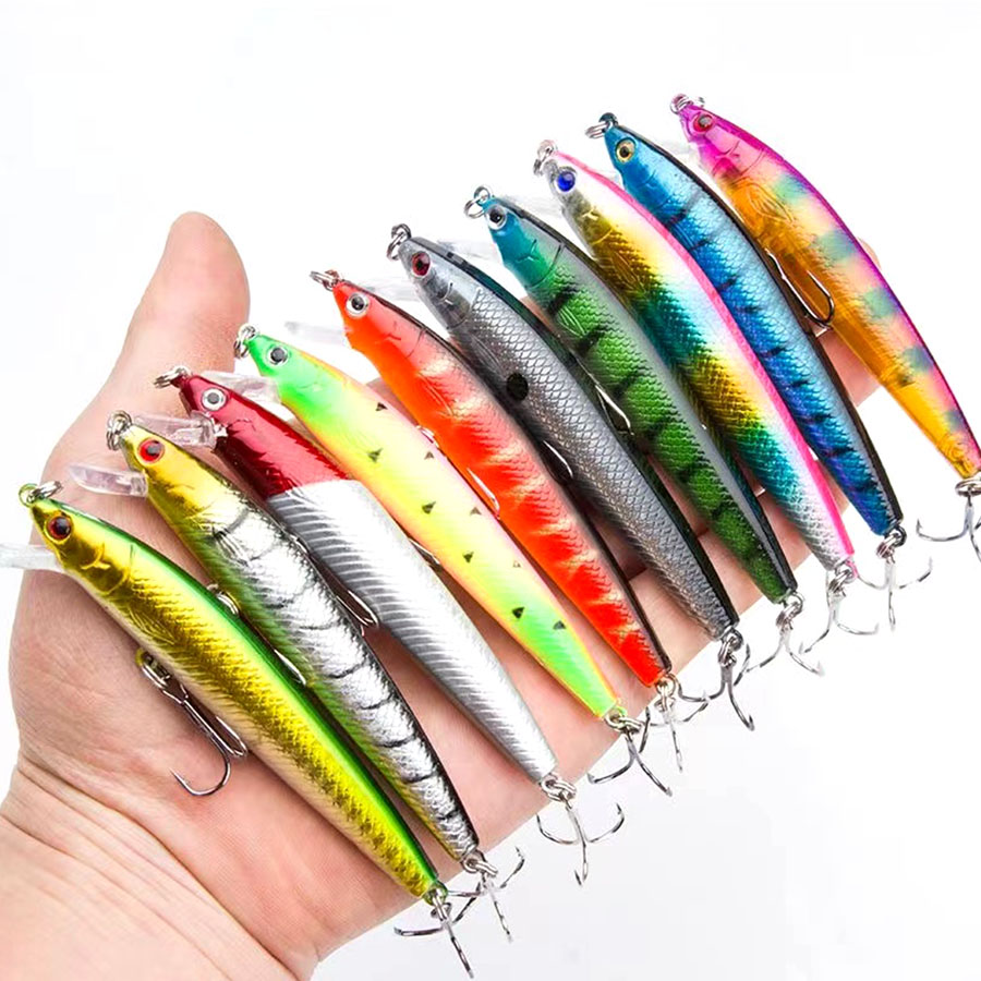 10 قطعة Jerkbait أسماك سويم سط - مراجعة Fishing Lure Crankbait وسعره