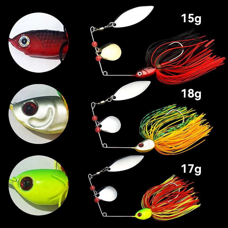 بازوكا 15 جرام 18 جرام سبينيرب - مراجعة Fishing Lure Buzzbait وسعره
