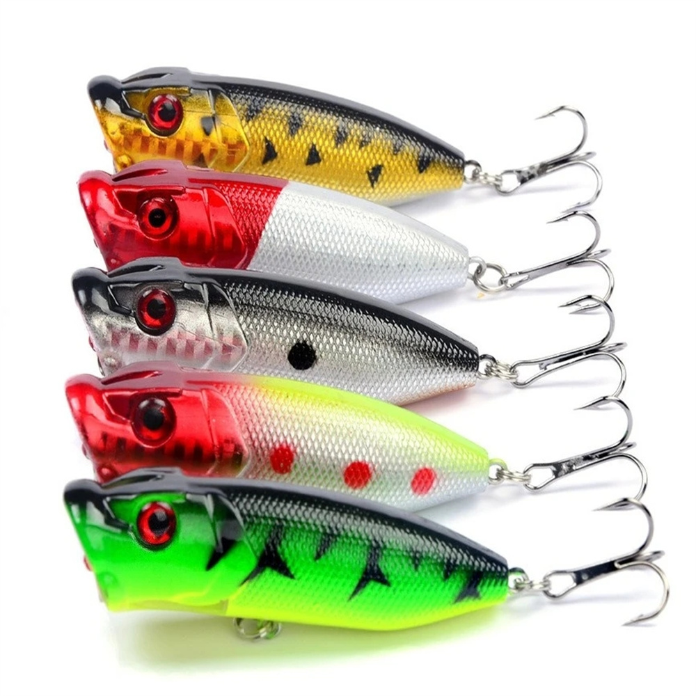5 قطع بوبر الصيد السحر عيون ثل - مراجعة Fishing Lure Popper وسعره