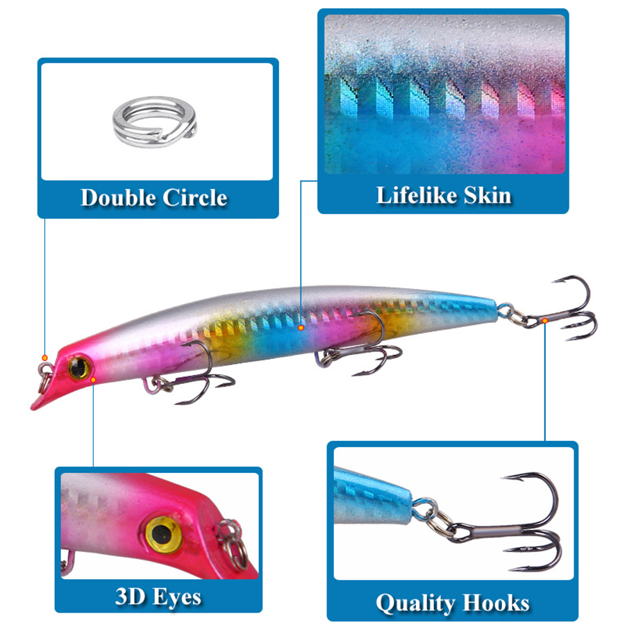 6 قطعة كرانكبيتس الصيد السحر ا - مراجعة Fishing Lure Popper وسعره