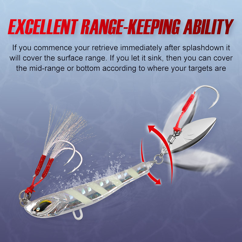 Noeby-معدن تهزهز إغراء مع القف - مراجعة Fishing Lure Blade Bait وسعره