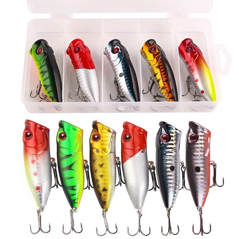 6 قطعة 6 ألوان (حقيبة opp)/5 ق - مراجعة Fishing Lure Popper وسعره